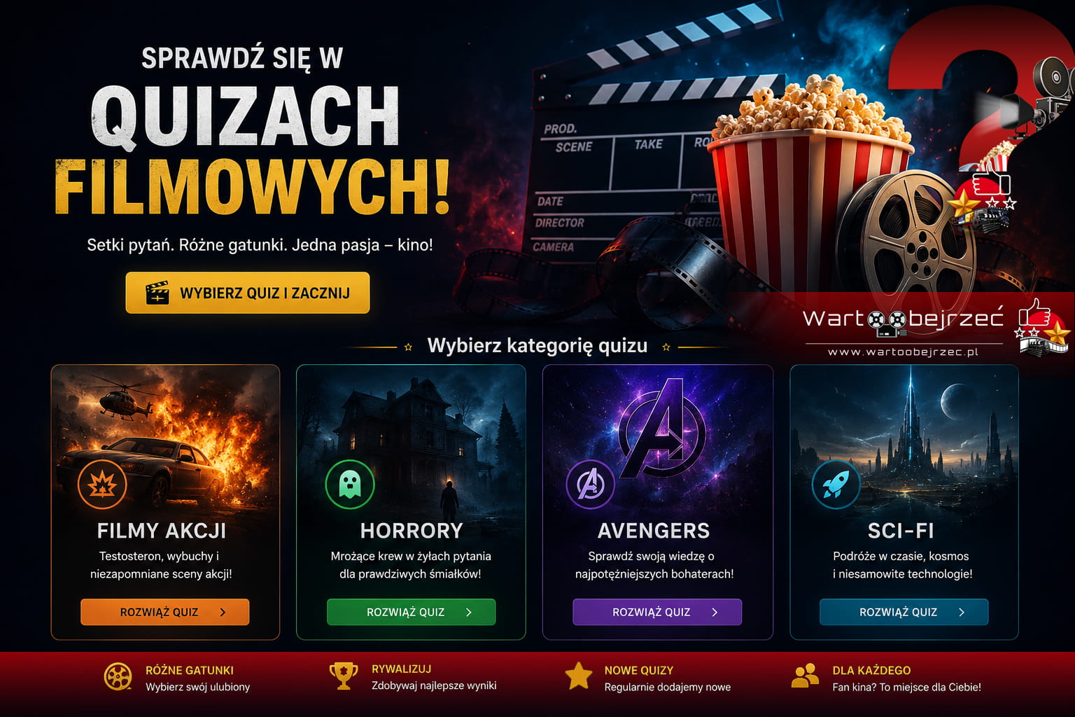 Quizy filmowe – sprawdź swoją wiedzę o filmach i kinie