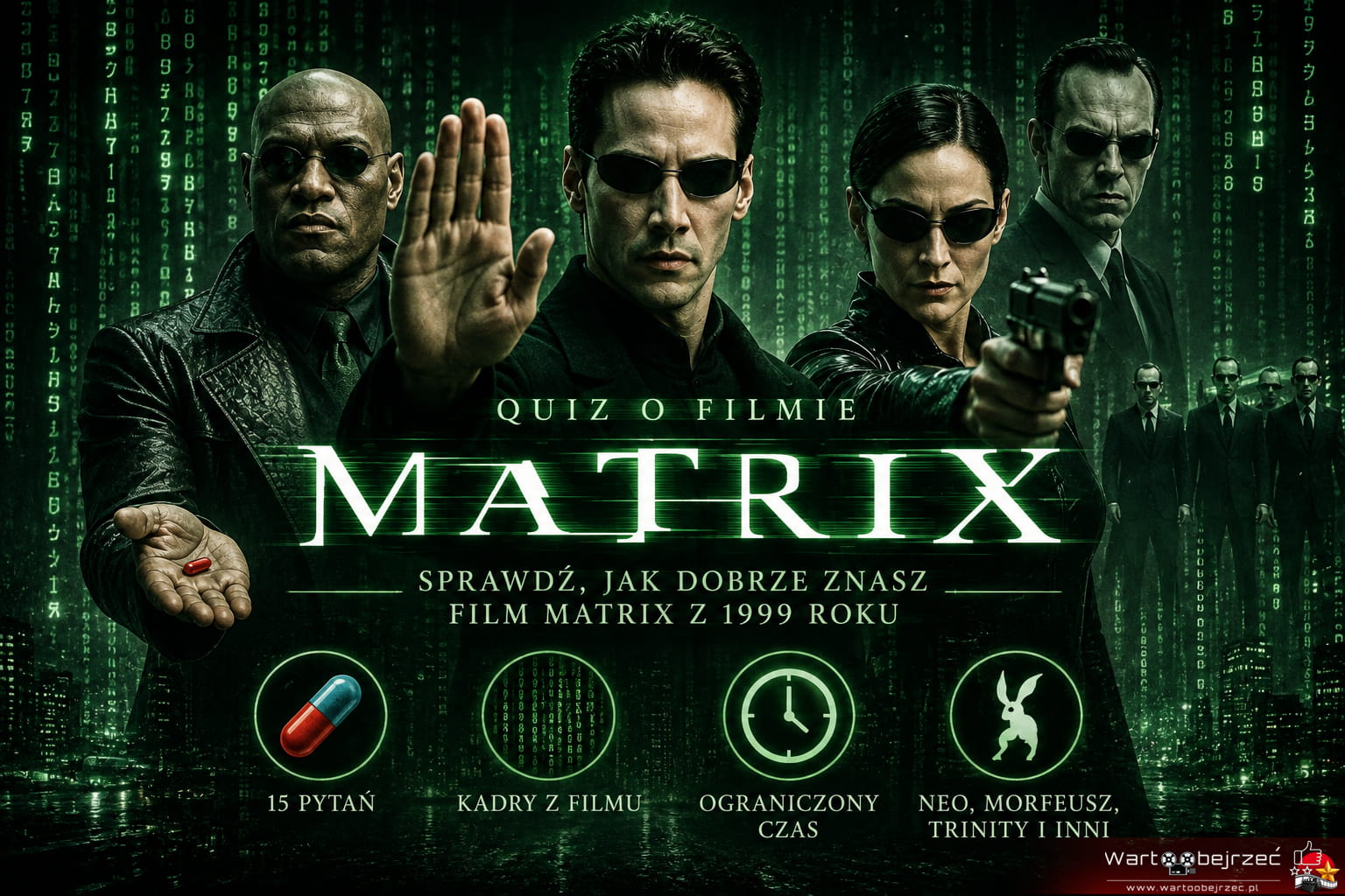 Quiz Matrix (1999) – Neo, Morfeusz i Trinity w kultowym filmie science fiction